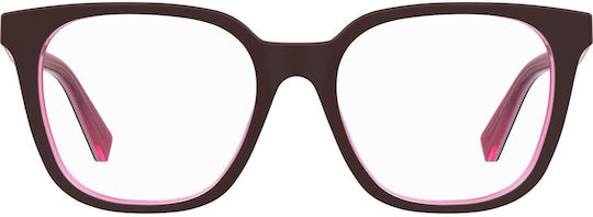 Moschino Plastic Eyeglass Frame Brown MOL590 LHF
