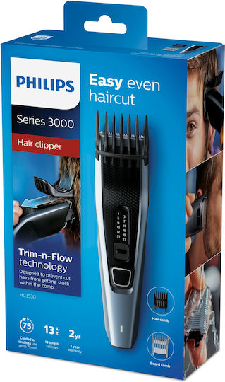 Philips Series 3000 Επαναφορτιζόμενη Κουρευτική Μηχανή Γκρι HC3530/15