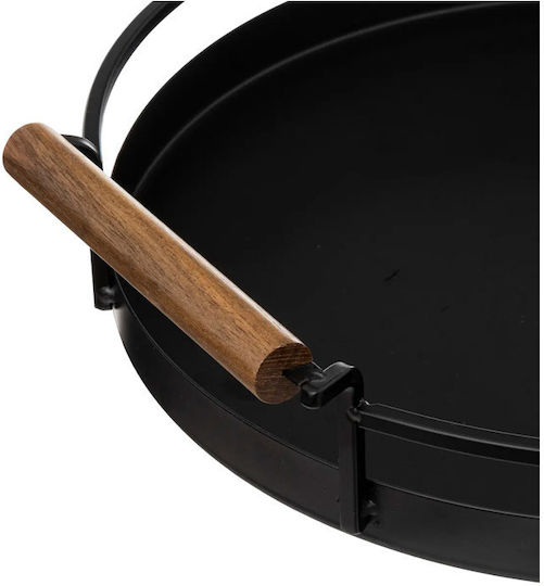 5Five Metal Round Serving Tray with Handles in Black Color 36x36cm 189867 1pcs 5Five Metal Round Serving Tray with Handles in Black Color 36x36cm 189867 1pcs