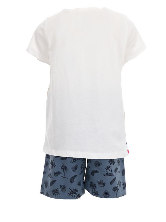 Hashtag Kids Set with Shorts Summer 2pcs White