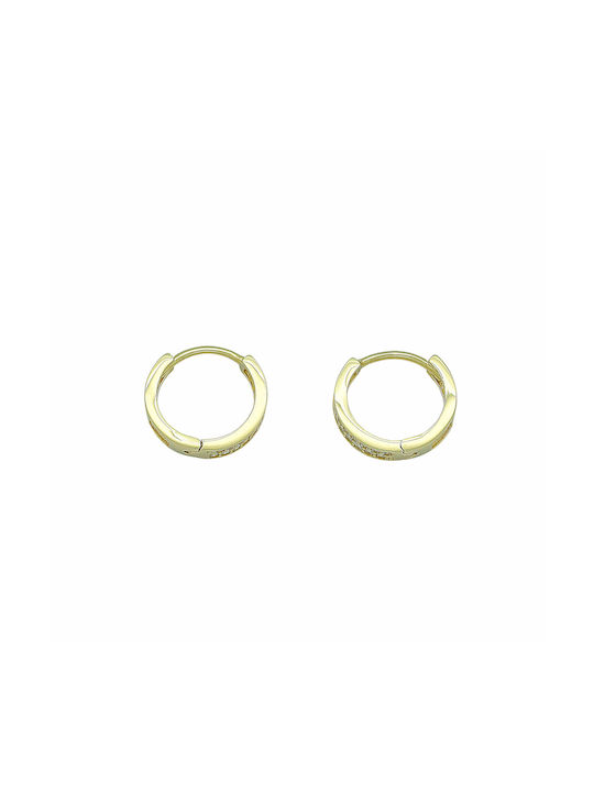 Kosmima Michalis Earrings Hoops made of Gold 14K with Stones