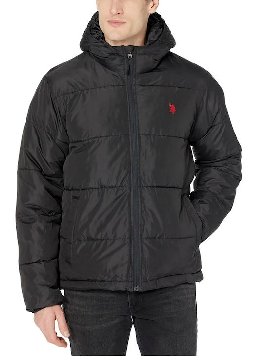 U.S. Polo Assn. Herren Winter Jacke Lässig ΜΑΥΡΟ