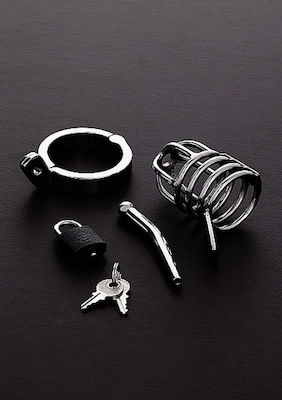 Shots Steel Attica Chastity Cage Cușcă pentru Penis Silver Silver