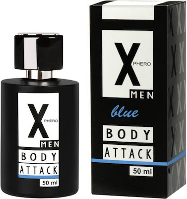 Aurora Perfume X Phero Men Blue Body Attack Liquid Spray with Pheromones for Men 50ml