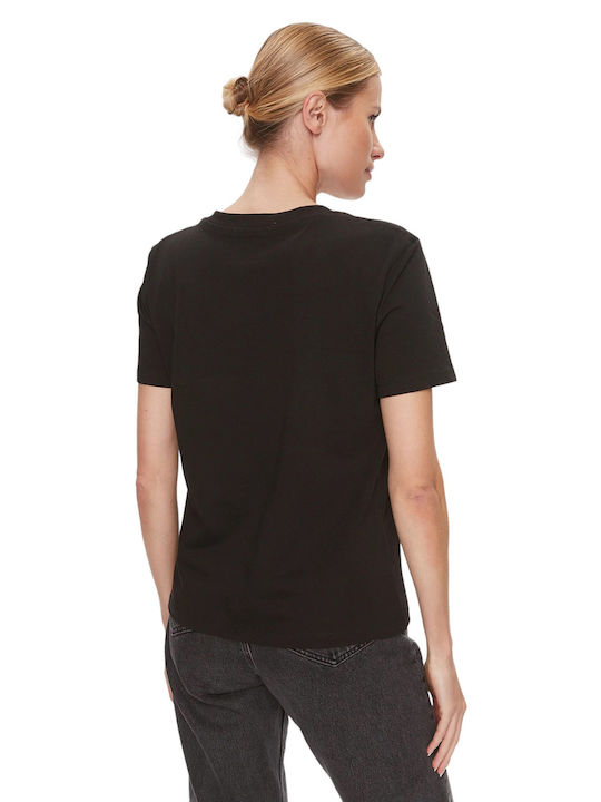 Calvin Klein Women's T-shirt with V Neckline Black