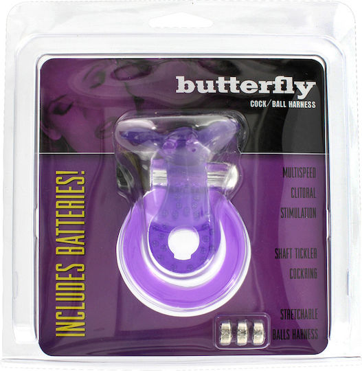 Seven Creations Butterfly Cock / Ball Harness Purple