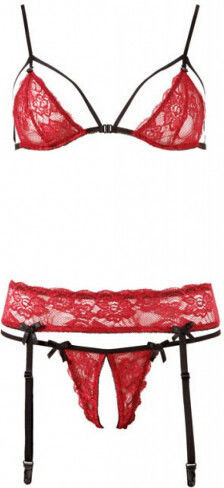 Cottelli Collection Sexy Σετ Εσωρούχων με Δαντέλα Red