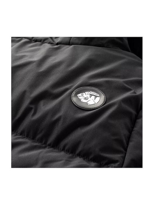 Lang Damen Puffer Jacke für Winter Schwarz