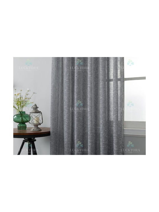 Lucktora Κουρτίνα με Τρέσα Γκρι 270x300εκ.