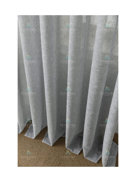 Lucktora Κουρτίνα με Τρουκς Γκρι 270x290εκ.