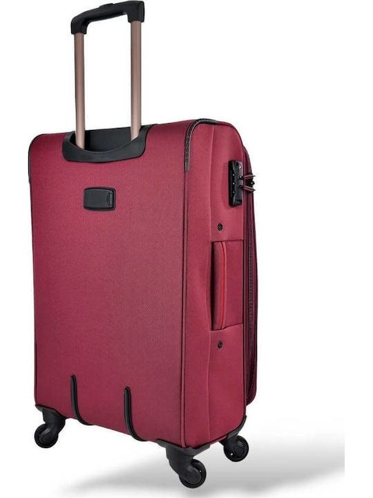 Diplomat The Athens Collection Suitcases Fabric Burgundy Max Height 78cm with 4 Wheels Set of 3 Pieces