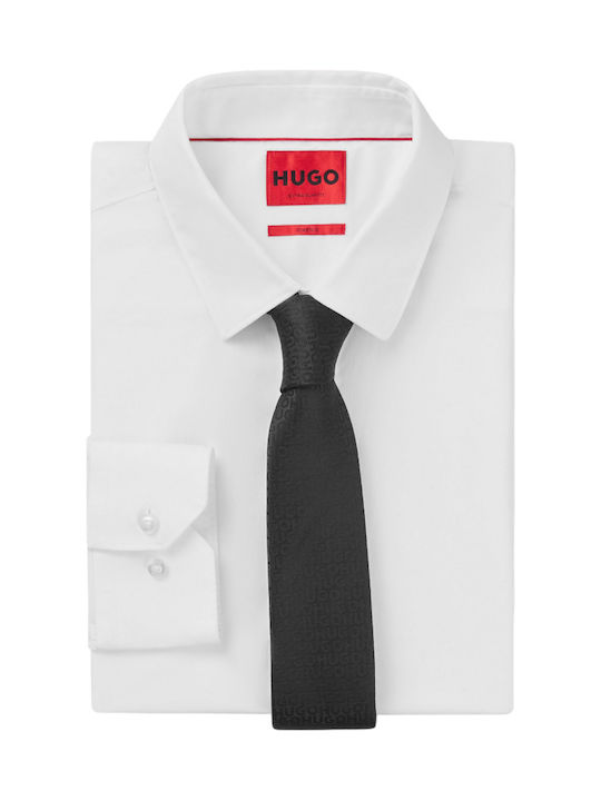 Hugo Boss Herren Krawatte Synthetisch Monochrom in Schwarz Farbe