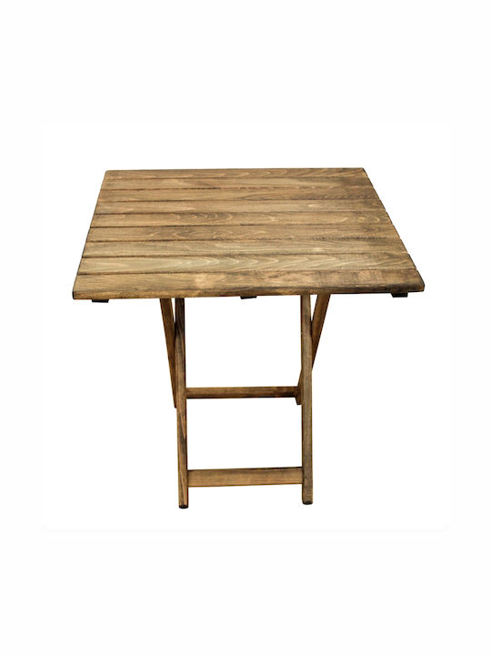 Outdoor Dinner Foldable Wood Table Natural 70x67x73cm
