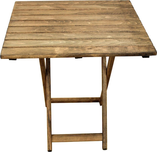 Outdoor Dinner Foldable Wood Table Natural 70x67x73cm