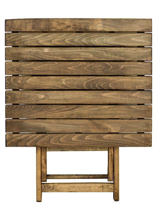 Outdoor Dinner Foldable Wood Table Natural 70x67x73cm