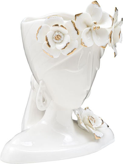 Mauro F Vase Porzellan Gold 21,7x14xH21cm