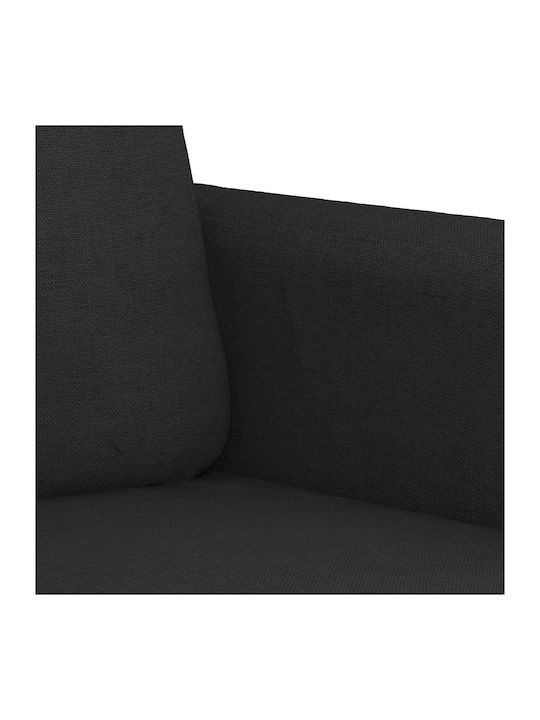 Living Room Furniture Set 3-Seater & 2-Seater & Armchair Black