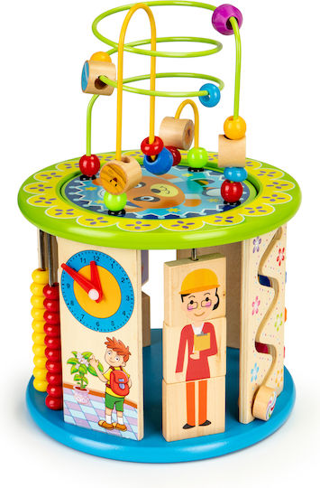 Ecotoys Jucării de rostogolit și de târâre Cilindru de activități din Lemn