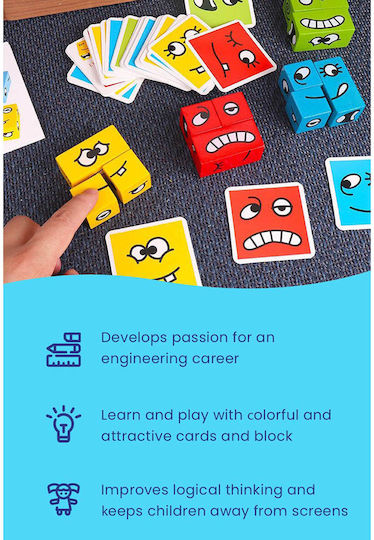 Montessori Με Κάρτες Και Κύβους Εκφράσεων Montessori Educational Game Knowledge for 3+ years Years Old