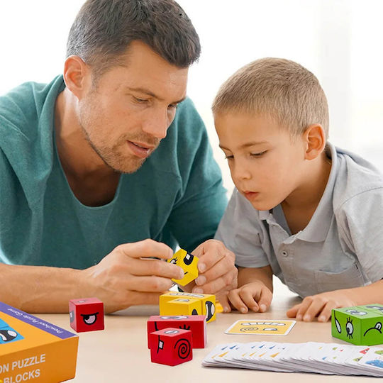 Montessori Με Κάρτες Και Κύβους Εκφράσεων Montessori Educational Game Knowledge for 3+ years Years Old