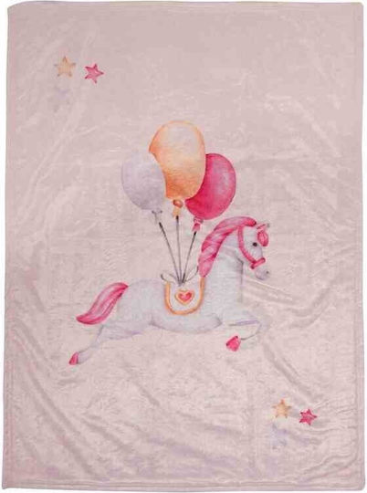 Greenwich Polo Club Одеяло Детско легло Велур Розов Pink 150x110см.