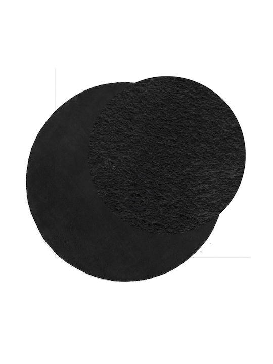 vidaXL Huarte Anti-slip Rug Round Black