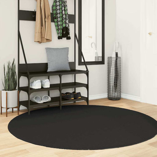 vidaXL Huarte Anti-slip Rug Round Black