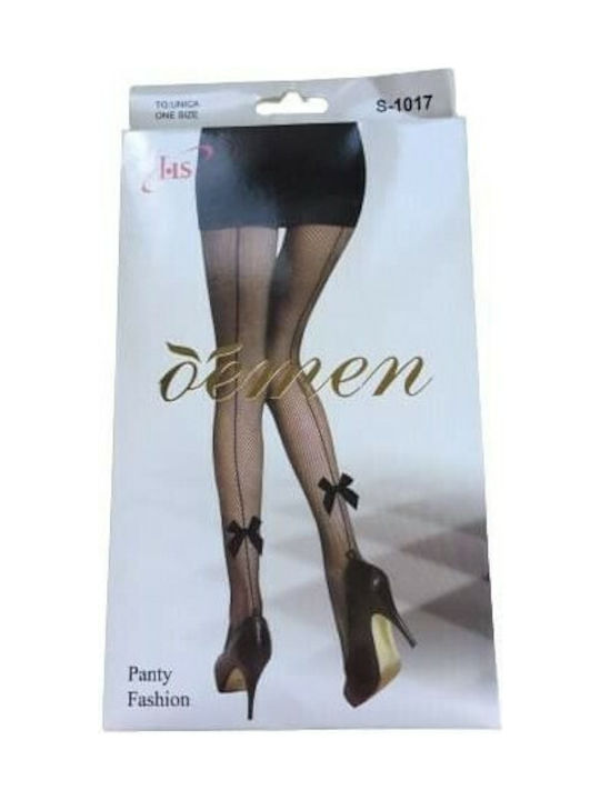 Oemen Women's Pantyhose Net Black. Striped