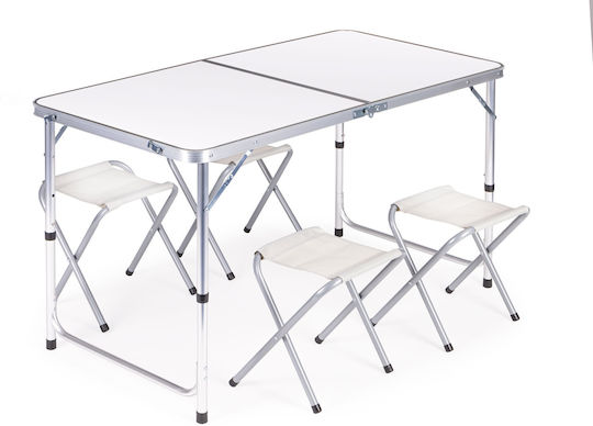Modernhome Camping Table Set Folding in Case White