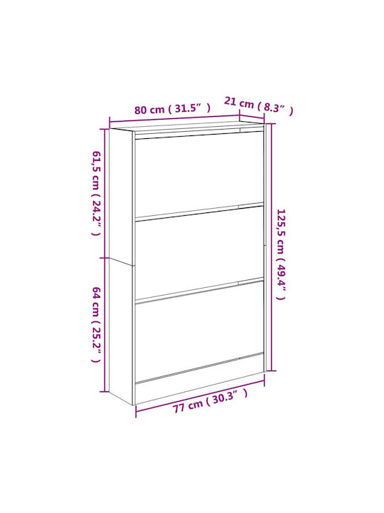 Suport pentru pantofi L80xW21xH125.5cm
