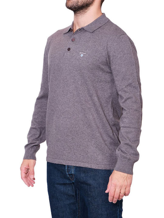 Barbour Men's Long Sleeve Sweater Polo Gray