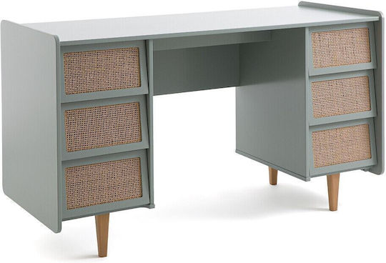 Schreibtisch Taga Holz Grün 136x56x77cm