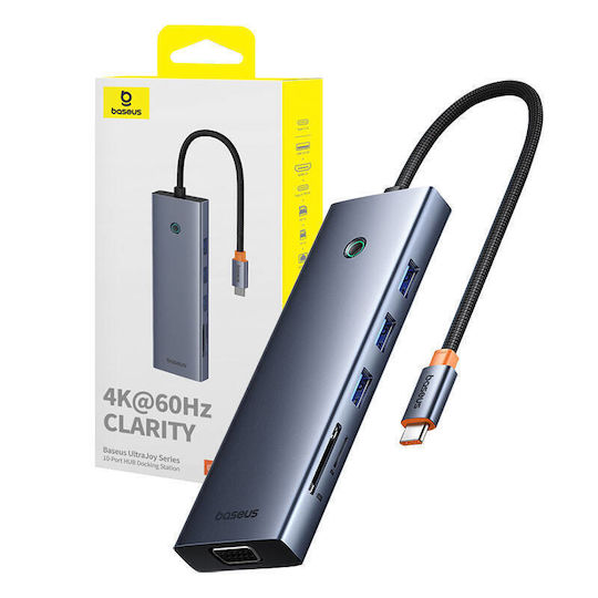 Baseus UltraJoy USB-C Stație de andocare cu HDMI 4K PD Ethernet Gri