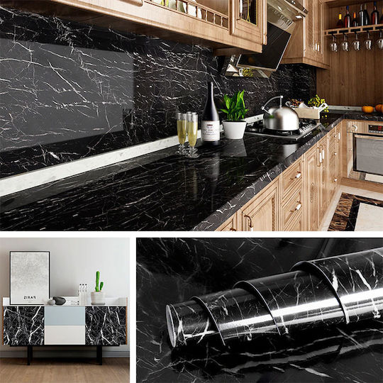 Self-adhesive Wall Wallpaper Home Marker Black 60x300cm