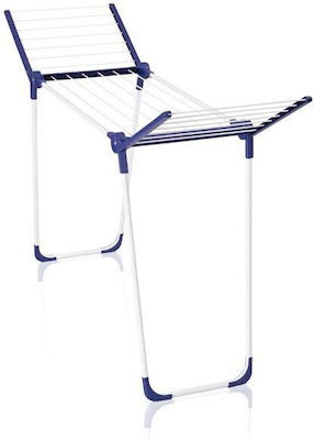 Leifheit Pegasus 120 Solid Compact Aluminum Folding Floor Clothes Drying Rack with Hanging Length 12m