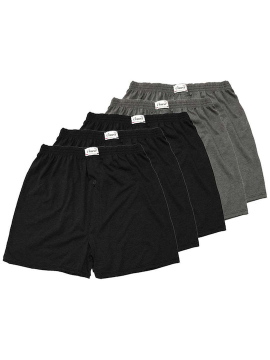 Onurel Herren Boxershorts Black/Dark Grey 5Packung