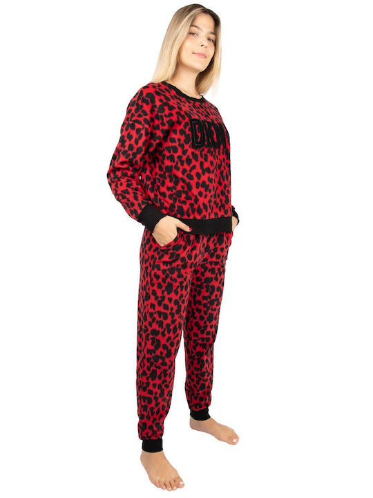 DKNY Winter Damen Pyjama-Set Red