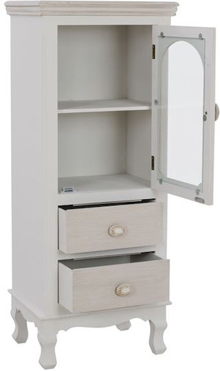 Floor Living Room Display Cabinet with Glass Grey 40.5x30x100cm