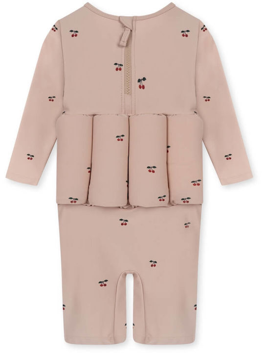 Konges Slojd Cherry Kids Swimwear Long Sleeve One-piece Pink