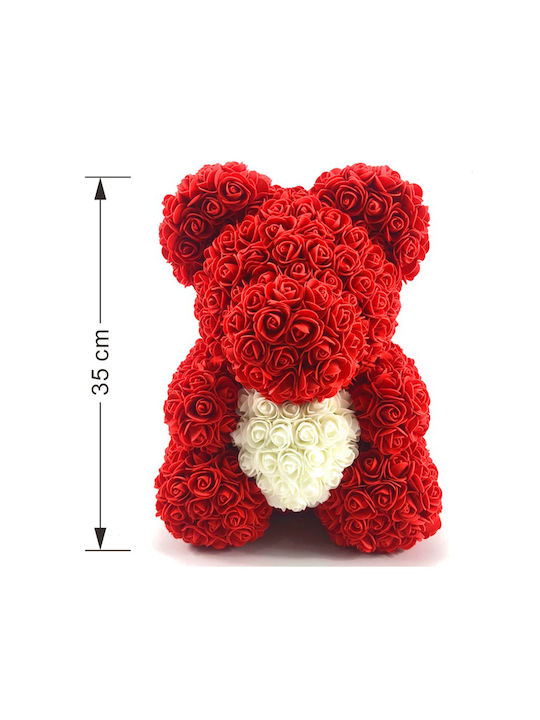 Teddy Bear from Artificial Roses Λούτρινο Pink 35cm 1pcs