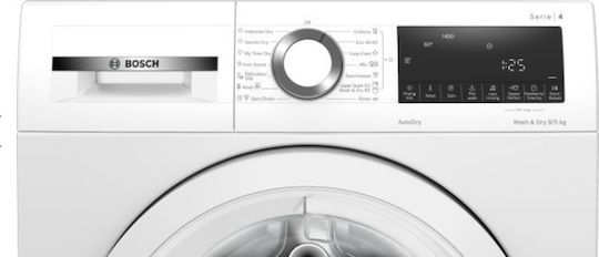 Bosch Πλυντήριο-Στεγνωτήριο Ρούχων 9kg/5kg Ατμού 1400 Στροφές