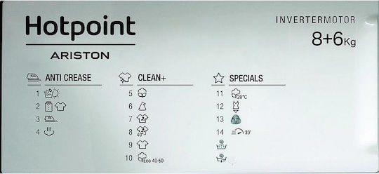 Hotpoint-Ariston Washer Dryer 8kg/6kg Steam 1400 Rounds