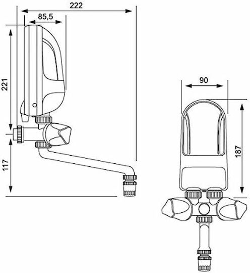Dafi An der Wand montiert Sofortiger Wassererhitzer Badezimmer / Küche 3.7kW