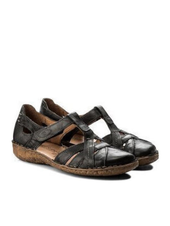 Flache Sandalen für Damen in Schwarz Farbe