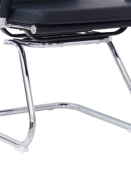Chair Visitor Tokyo with Arms in Black Color 55.5x52x88cm 1pcs