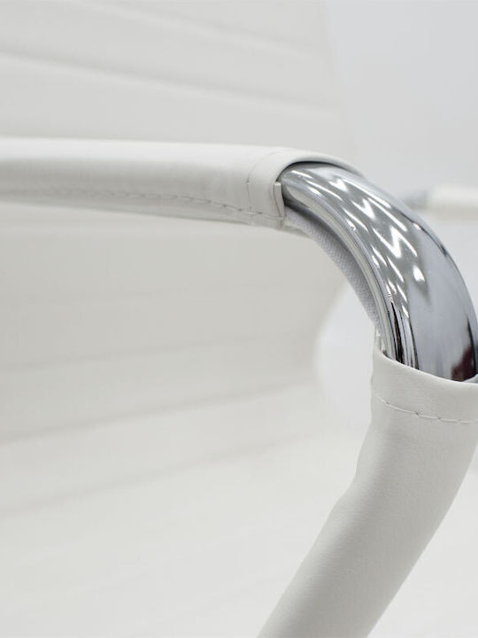 Chair Visitor Valter with Arms in White Color 55.5x52x95.5cm 1pcs