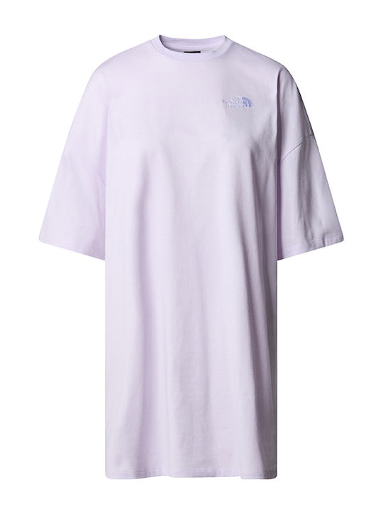 Summer Mini Athletic T-Shirt Short Sleeve Dress Lavender
