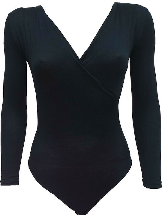Wrap-Around Bodysuit pentru femei Black