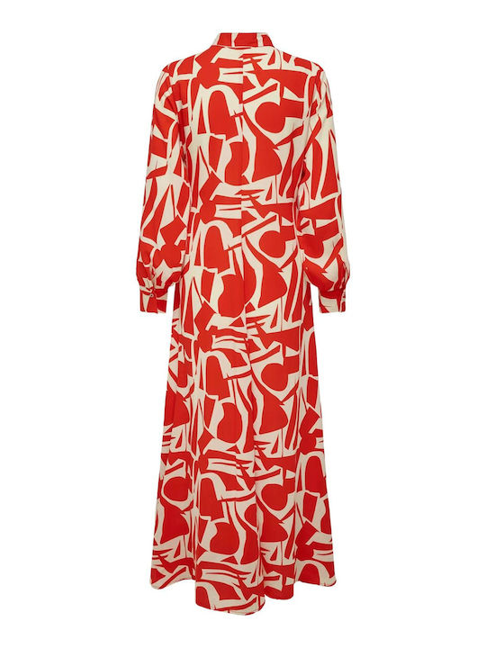 Life Maxi Σεμιζιέ Φόρεμα Flame Scar Red