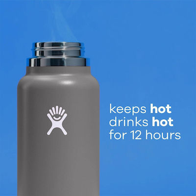 Hydro Flask Hydro Flask Wide Mouth Μπουκάλι Θερμός Ανοξείδωτο BPA Free Λευκό 600ml